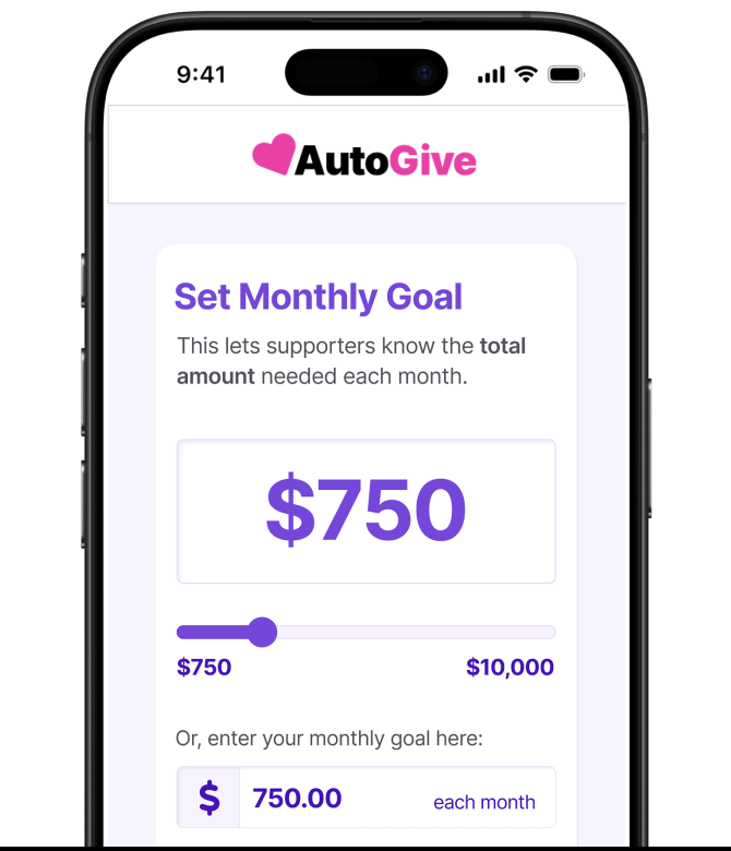 Step 2: Set your monthly financial need amount